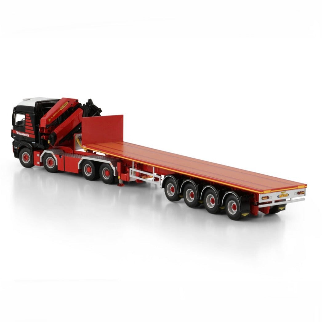 WSI Mammoet Mercedes Arocs 8x4 + Palfinger Crane & 4 Axle Flatbed Trailer (Pre Order)