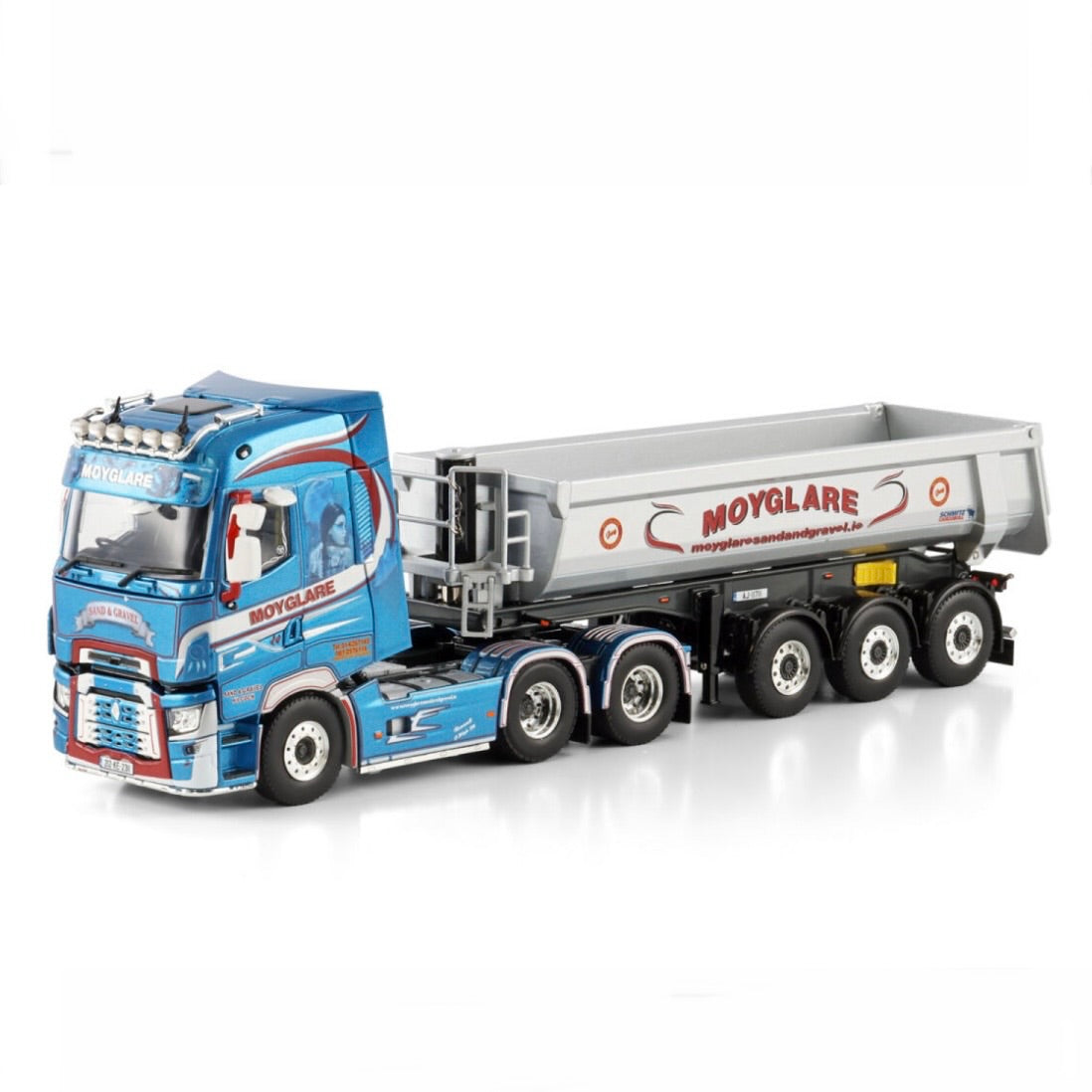 WSI Moyglare Renault Trucks T High 6x2 Tag with Half Pipe Tipper Trailer