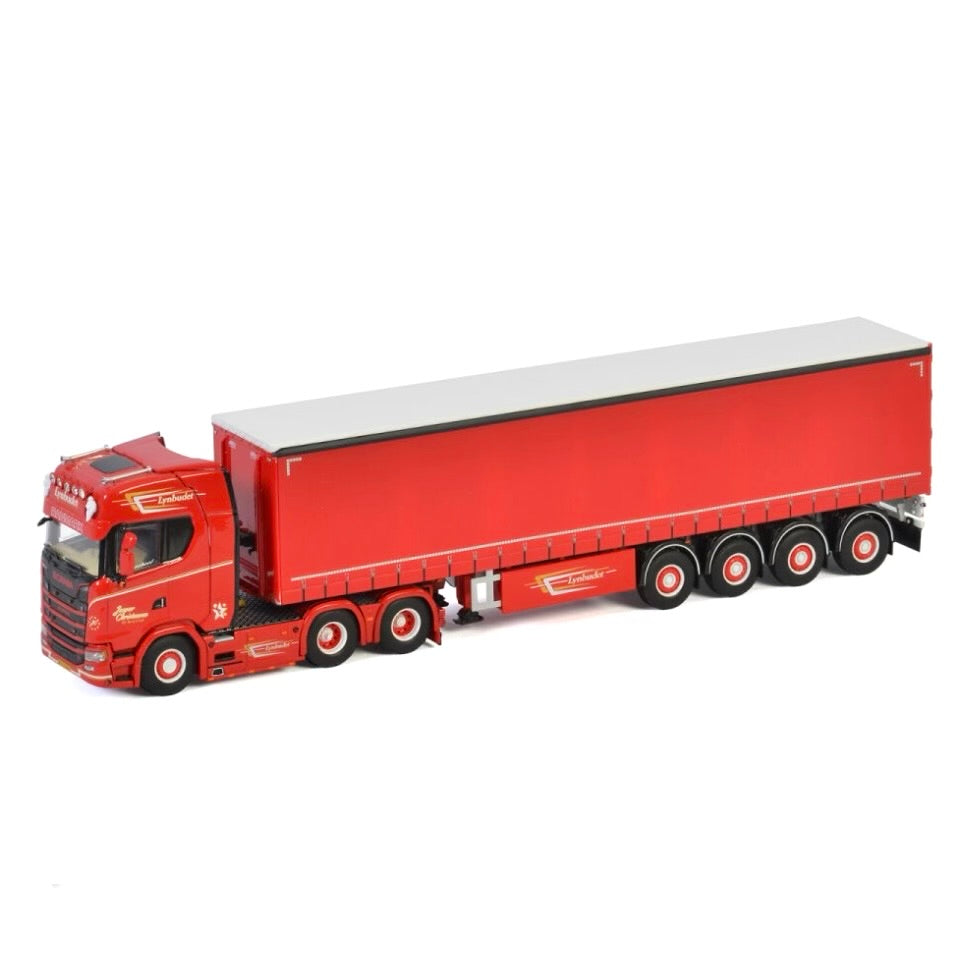 WSI Jesper Christensen Scania S Highline CS20H 6x2 TAG with 4 Axle Curtainside Trailer