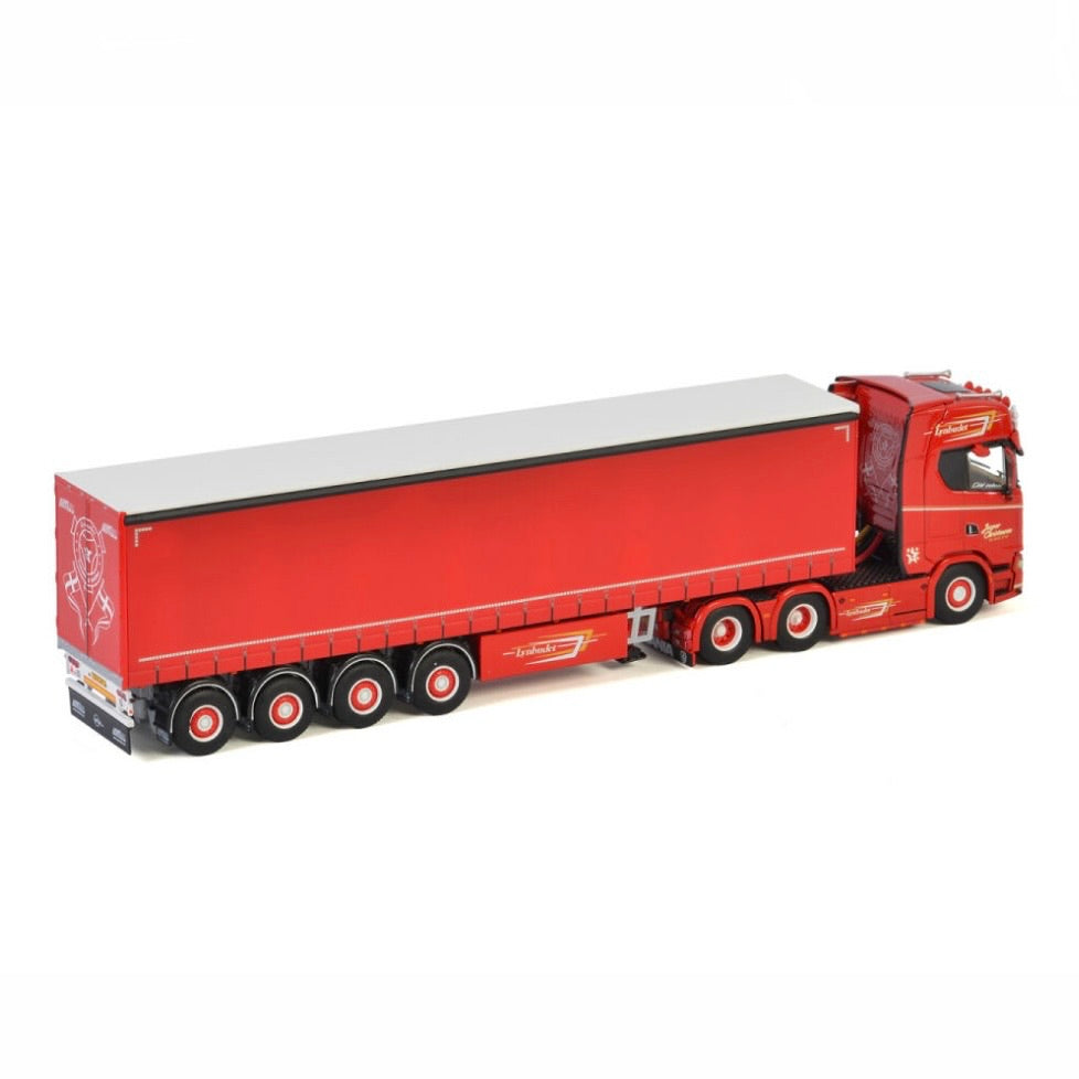 WSI Jesper Christensen Scania S Highline CS20H 6x2 TAG with 4 Axle Curtainside Trailer