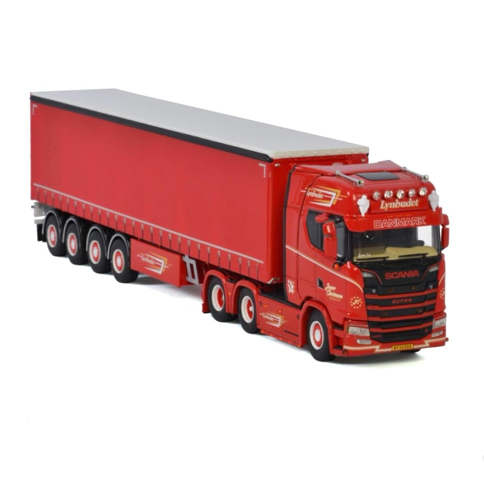WSI Jesper Christensen Scania S Highline CS20H 6x2 TAG with 4 Axle Curtainside Trailer