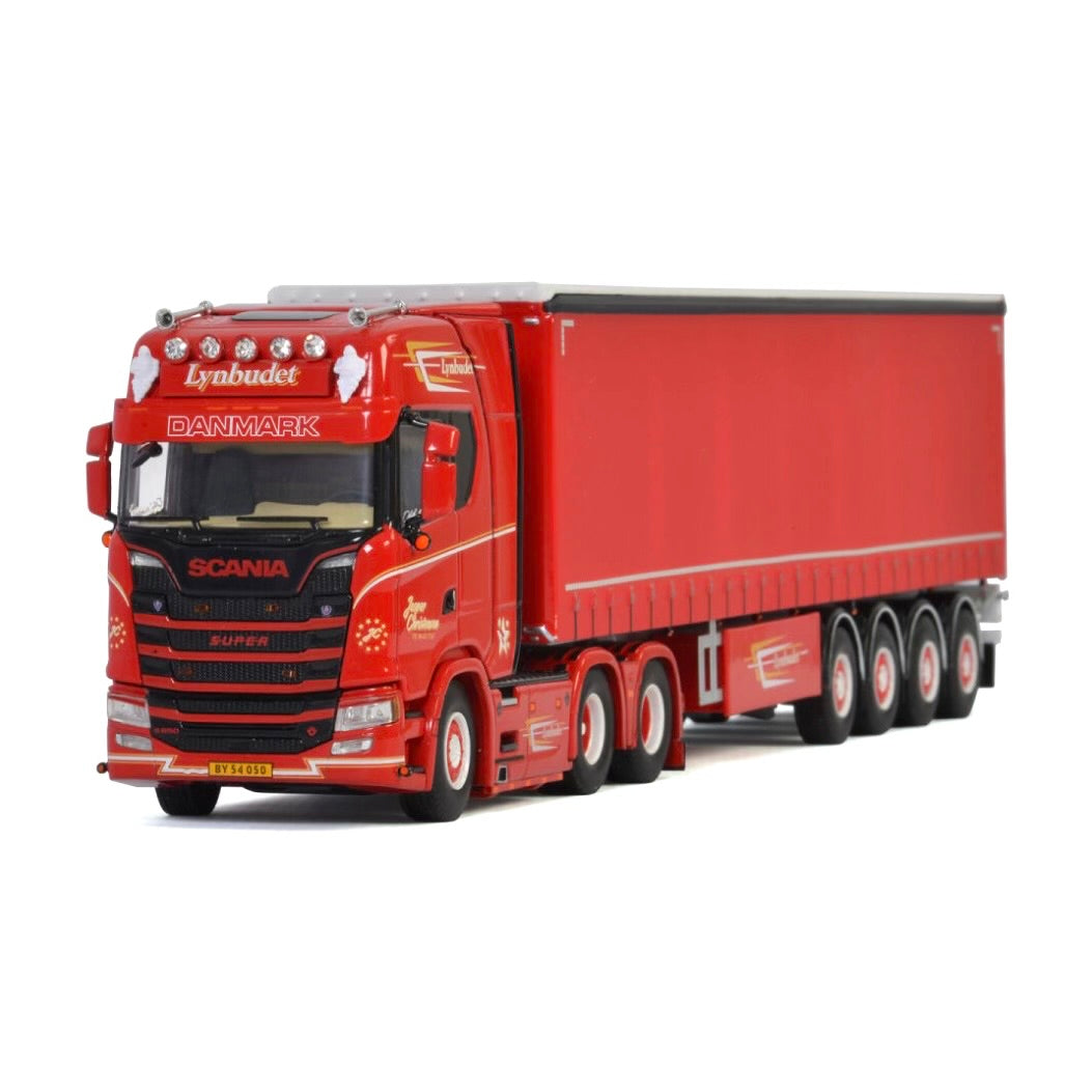WSI Jesper Christensen Scania S Highline CS20H 6x2 TAG with 4 Axle Curtainside Trailer