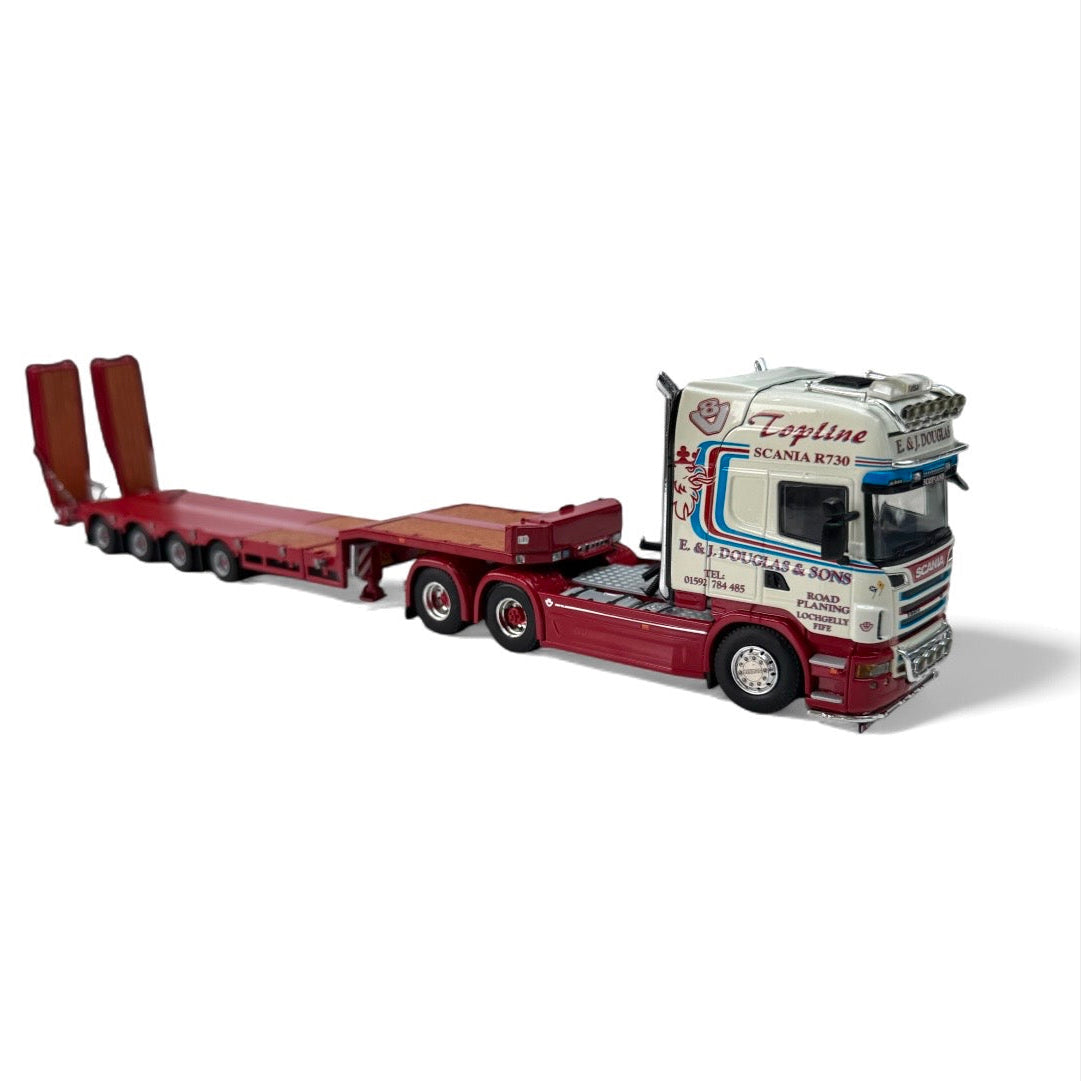 WSI E & J Douglas Scania R6 730 Topline (Long chassis) with 4 Axle Semi Low Loader