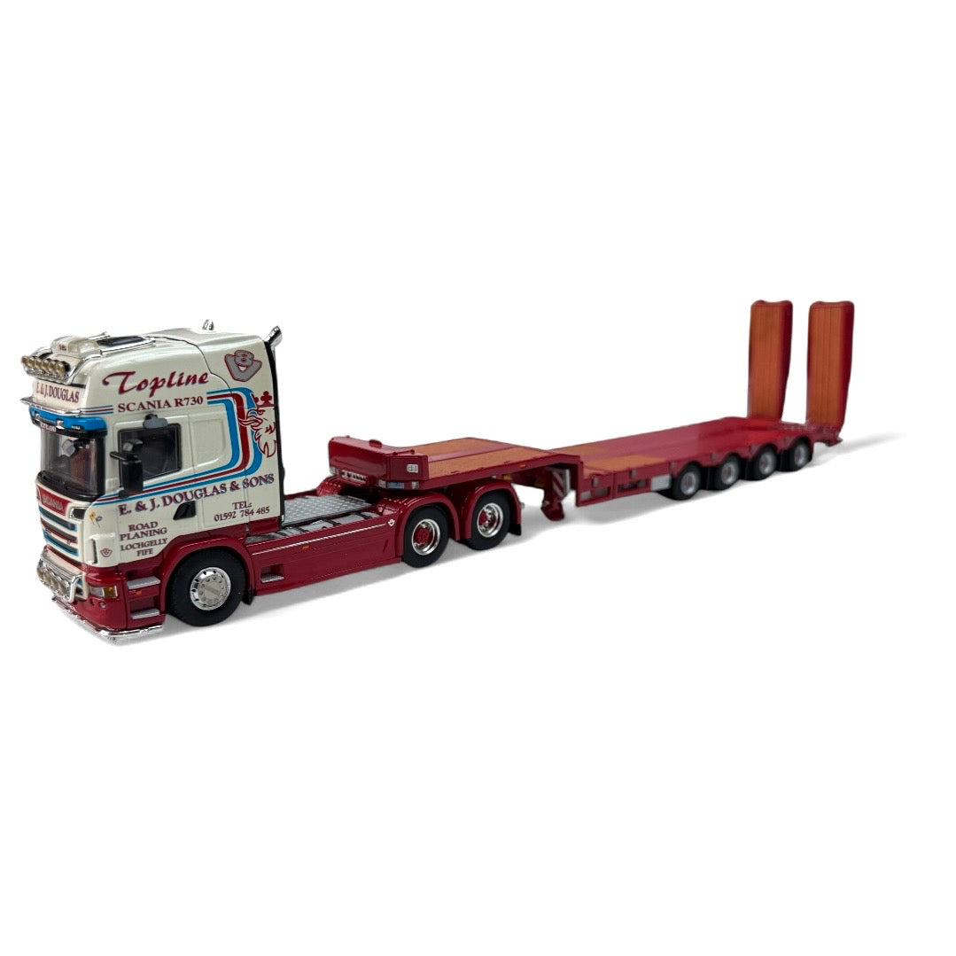 WSI E & J Douglas Scania R6 730 Topline (Long chassis) with 4 Axle Semi Low Loader