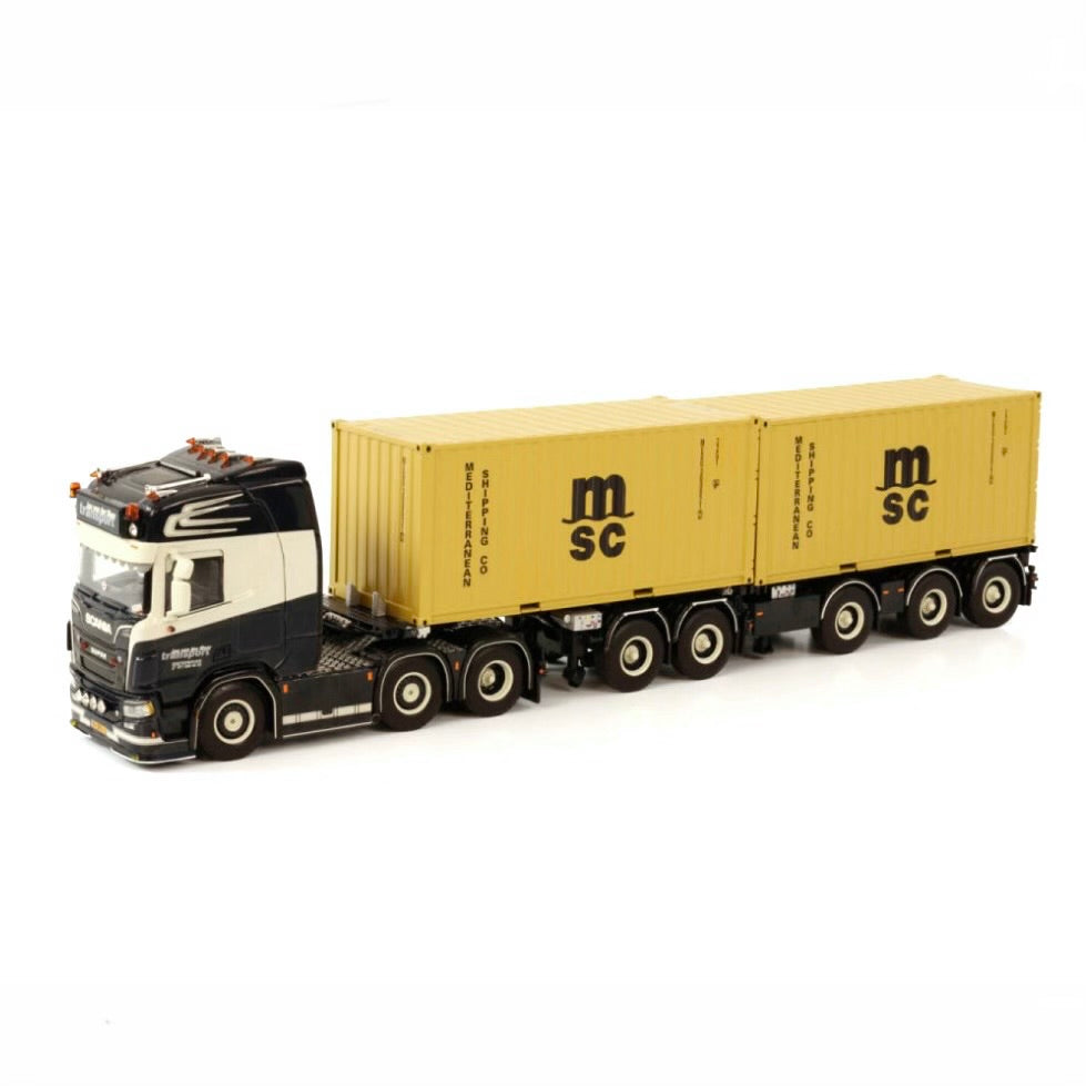 WSI Jan Van Der Meer Scania R Highline CR20H 6x2 with 2 Connect Combi Trailer