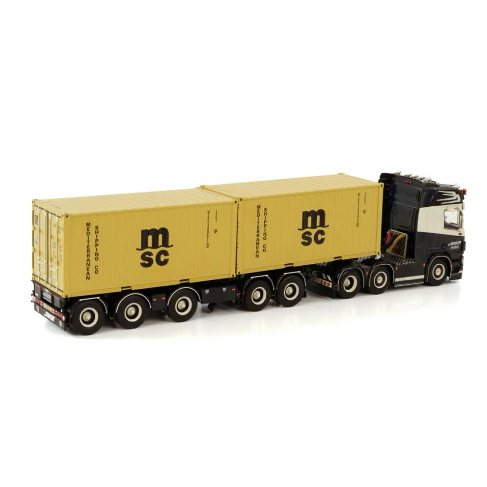 WSI Jan Van Der Meer Scania R Highline CR20H 6x2 with 2 Connect Combi Trailer